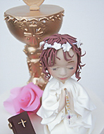 Baptism Holy Communion cake for a girl with a Chalis and Holy Bible